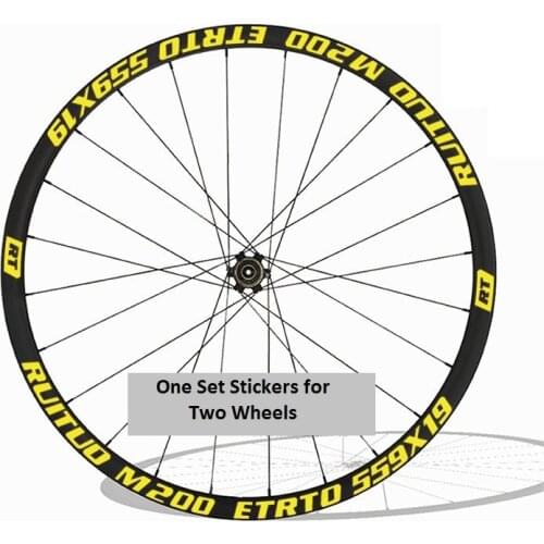 Two Wheel Sticker Set for RUITUO M300 ETTRO 559X19 Mountain Bike Bicycle Rim Reflective MTB