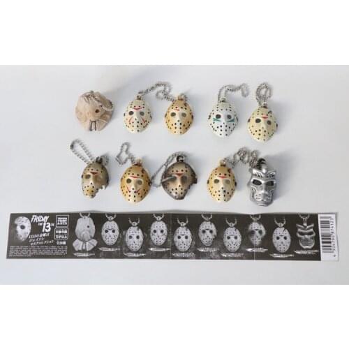 10pc no repeat 4cm Black Friday NO.13 Jason Mask action figure key chain Voorhees Freddy hockey festival party capsule ball toy