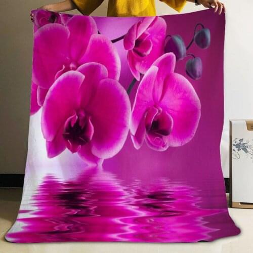 Musife Custom Pink Flower Flannel Blanket Design Your own Blanket Flannel Blankets for Sofa DIY Dropshipping