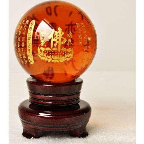HOT SALE HOME Talisman Protection # Exorcise evil spirits Tibetan Buddhism lection FENG SHUI crystal ball statue 8CM