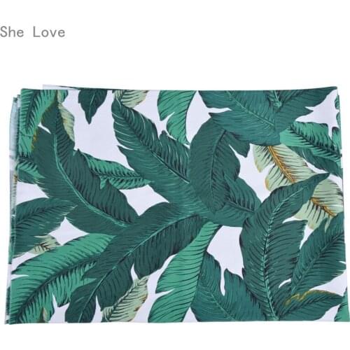 Chzimade 1M Green Leaf Cotton Fabric For Wedding Bridal Dress Embroidered DIY Craft