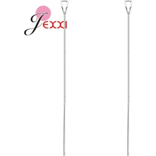 Good Quality Simple Long Earrings Jewelry Gifts 925 Sterling Silver Tassel Earrings Birthday Party Gifts For Mom/Wife/Girlfriend