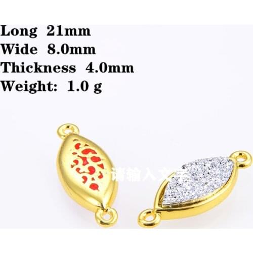 KAMAF 10pcs/pack Horse eye bud double hole bracelet connector accessories for making bracelets with high quality jewelry