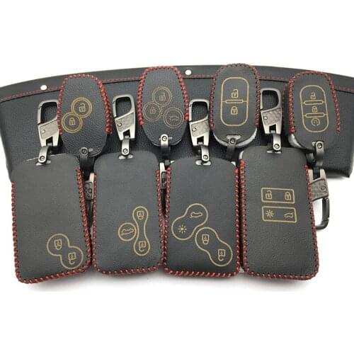 100% leather car key case key cover for Renault Clio Dacia Logan Sandero Megane Modus Espace Kangoo keychain Remote control case