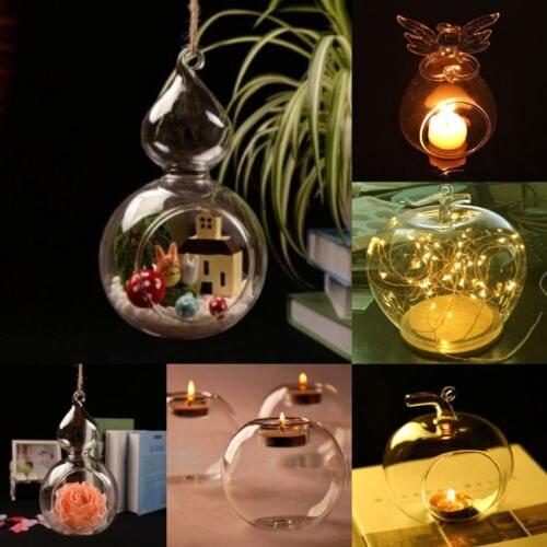 Creative Romantic Warm And Sweet Wedding Dinner Party Hanging Decor Round Crystal Candlestick