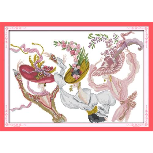 The dance of hat cross stitch kit 14ct 11ct count print canvas stitching embroidery DIY handmade needlework