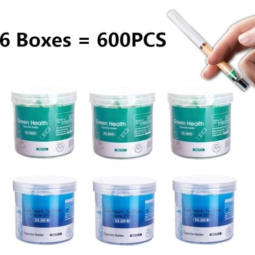 600pcs Set Disposable Smoking Filter Pipe Cigarettes Filter Holder Reduce Tar Cleaning Container Smoking Accessories Acrylic