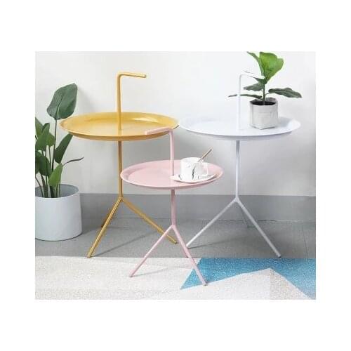 Nordic Living Room Small Round Several Modern Minimalist Sofa Corner Table Side Table Small Round Table Metal Mini Coffee Table
