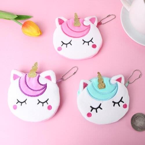 2021 New Coin Bag Woman Girl Unicorn Cartoon Pattern Coin Purses Colorful Kid Small Bag Wallet For Travel Porta-moedas