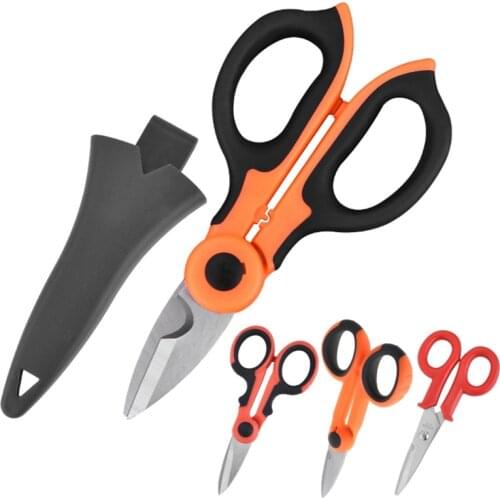 77JF 2/1 High Carbon Steel Scissors Household Shears Tools Electrician Scissors Stripping Wire Cut Tools for Fabrics, Paper a