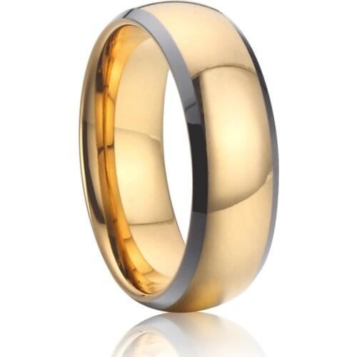 Alliance wedding band Tungsten ring 8mm Unique his and hers gold color mens and ladies jewelry rings