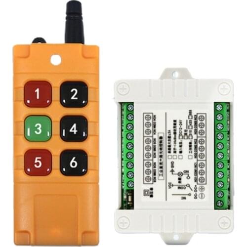Industrial Wireless Remote Control Switch 315/433MHz 2000m DC12V 24V 6CH Relay Output RF Transmitter Radio Receiver