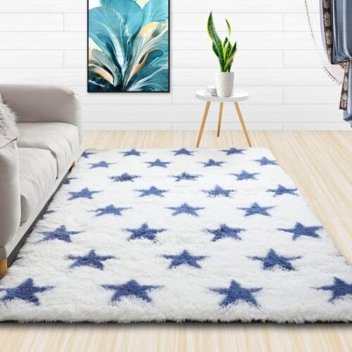 Simple Tie-Dye Long Hair Gradient Color Carpet Coffee Table Living Room Bedroom Carpet Thicken Bay Window Rug Child Crawling Mat