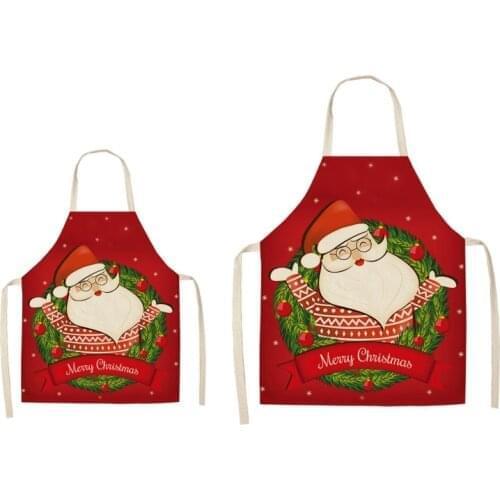 Christmas Apron Adult Kitchen Apron for Christmas Party Chef Cooking Restaurant K0AB