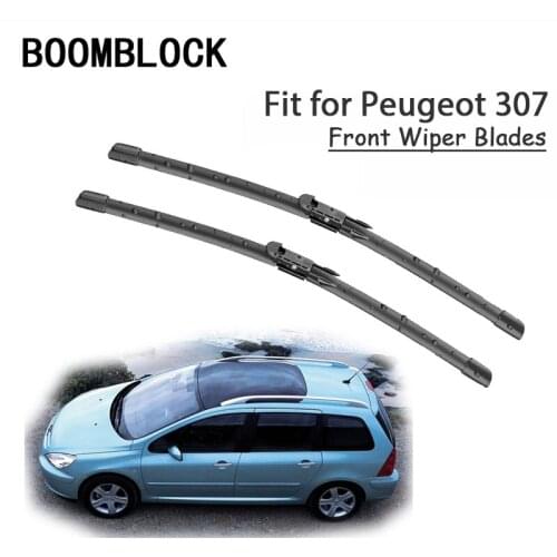 BOOMBLOCK 2PCS High Quality Front Windshield Wiper Blades For Peugeot 307 2008 2007 2006-2000 Accessories