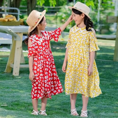 2021 Chiffon Princess Dress Elegant Girl Dress Summer Floral Kids Dresses for Girls Teen Children Clothing 4 6 8 10 12 14 Year