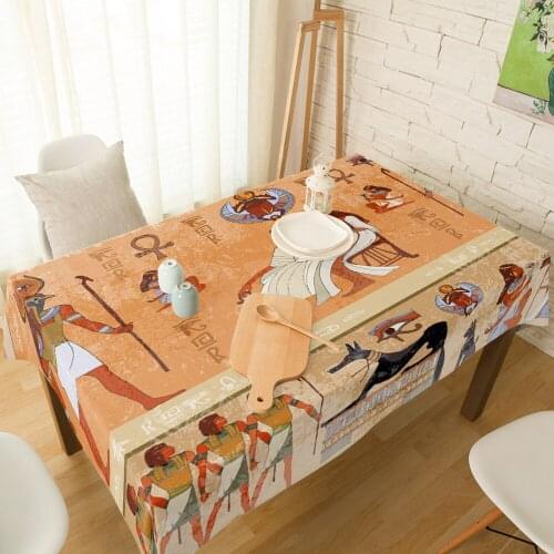 Ancient Egypt Egyptians Mural Tablecloth Rectangular Wedding Dining Table Cover Chair Covers Tea Table Cloth Kitchen Decorative