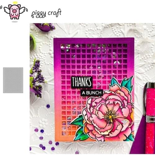 Piggy Craft metal cutting dies cut die mold Square grid frame Scrapbook paper craft knife mould blade punch stencils dies