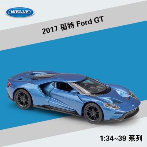 Welly 1:36 Simulation Metal Model Car Toy For 2017 Ford GT Alloy Car Toy Model with Pull back function original box For kid Gift