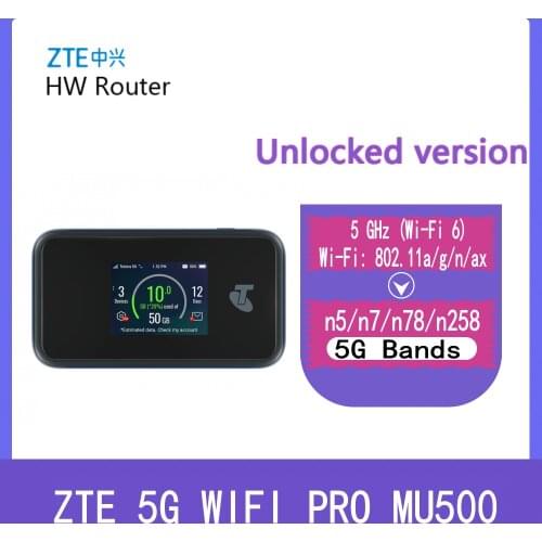 ZTE 5G WI-FI PRO MU500 5G mobile broadband 5G bands n78/n5/n7/ n258 4500mAH Battery
