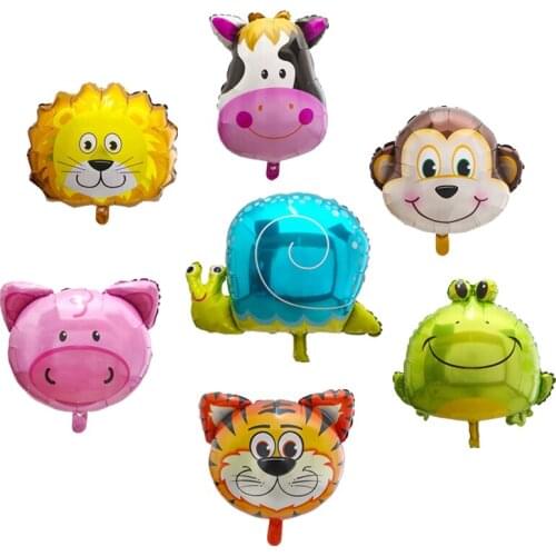 1pc large size Tiger Lions Zebra Cows Monkey animal zoo Deer Giant Animal Head Foil Helium Balloon For Birthday Party Decoration
