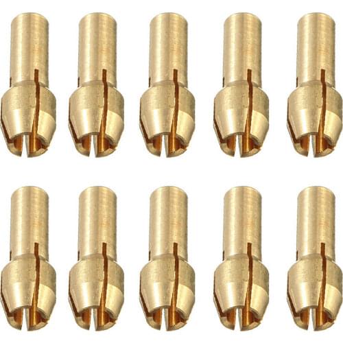10pcs Brass Drill Chuck Collet Bits 0.5 3.2mm 4.0mm 17mm 4mm Metal Drill Chucks Shank Power Rotary Tools