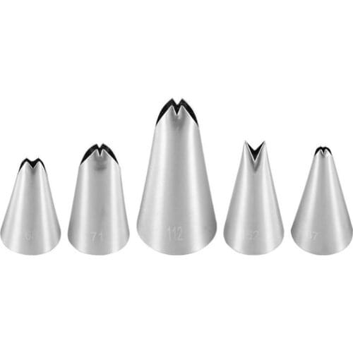 5 Pcs Set Leaves Nozzles Stainless Steel Icing Piping Nozzles Tips Pastry Tips For Cake Decorating Pastry Fondant Tools
