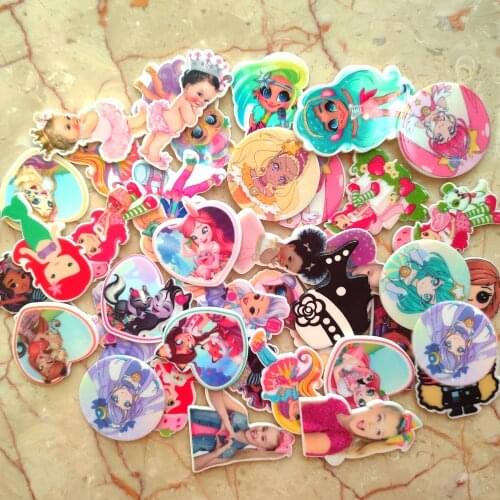50pcs Mix 25 Different Styles Assorted Cartoon Princess Little Girls Flatback Planar Resin Cabochon DIY Crafts Embellishments
