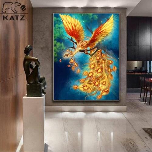 Phoenix Diamond Painting Animal Embroidery Crossing Diy Extravagant Mosaic Art Gift Living Room Cross Stitch Home Decoration