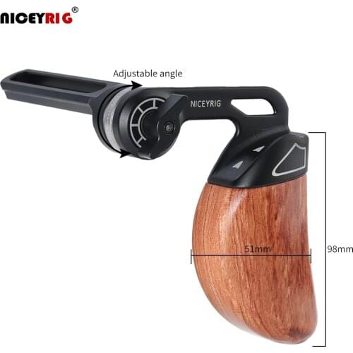 Niceyrig Side Wooden Handle (Right) with Arri Rosette Mount Top Nato Rail for RED DSMC2/Weapon/Epic-w/Scarlet-w/Raven/Kinefinity