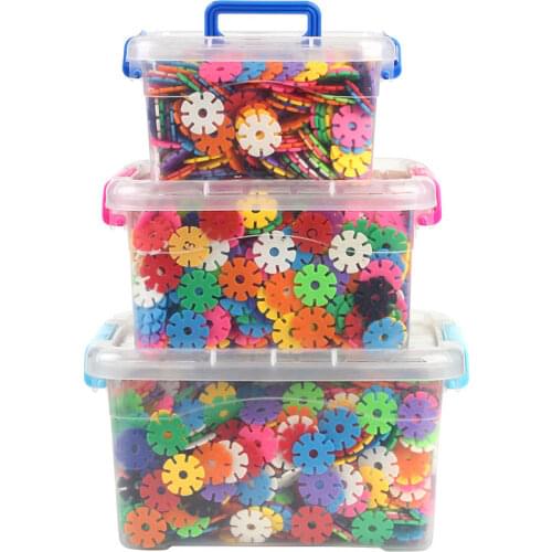 1200pcs Children 3D Puzzle Plastic Snowflake Interconnecting Blocks Building Construction Toys Kindergarten Baby Game Toy