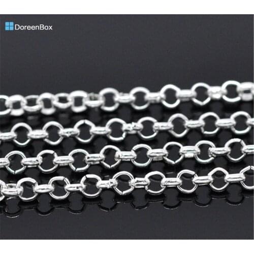 Doreen Box Lovely 10M Silver color Link-Opened Chain 2.5x0.5mm (B13517)