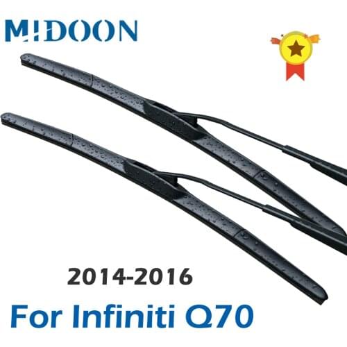 MIDOON Hybrid Wiper Blades for Infiniti Q70 Fit Hook Arms 2014 2015 2016