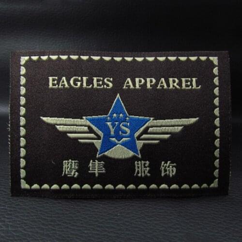 Custom clothing labels Custom print cotton cloth tag label private name cloth labels beige woven labels 1000pcs