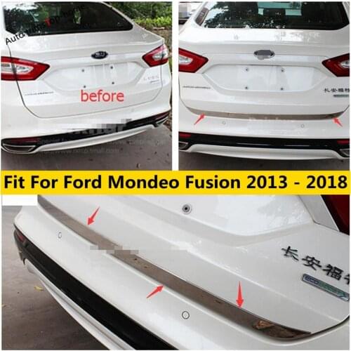 Yimaautotrims Exterior Refit Kit For Ford Mondeo Fusion 2013 - 2018 Rear Trunk Tailgate Bottom Lid Strip Cover Trim Accessories
