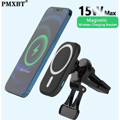 15W Magnetic Wireless Car Charger For iphone 12 Pro Max Magsafing Wireless Charging Phone Holder Stand Mount For iPhone 12 Mini