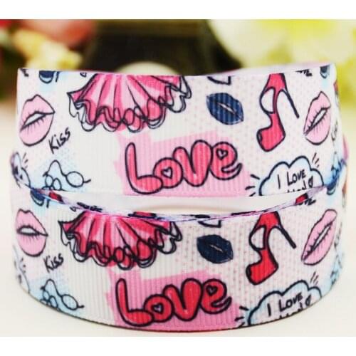 22mm 25mm 38mm 75mm fashion Cartoon printed Grosgrain Ribbon party decoration 10 Yards X-03517