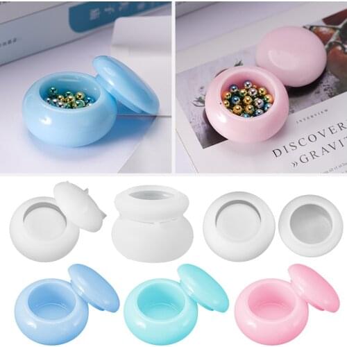Fashion New Round Storage Box Epoxy Resin Silicone Mold DIY Lipstick Storage Boxes Resin Molds Jewelry Handcraft Making Tool