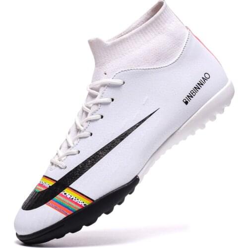 2020 New High Top Soccer Cleats Shoes TF/FG Football Boots High Quality Short Spikes Mens Ankle Football Shoes Sneakers Shoes