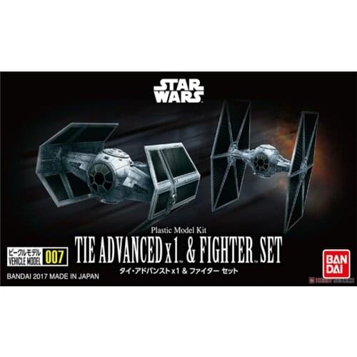 BANDAI Star Wars Original Tie Advanced Fighter Set Mechanical collection Anime Action & Toy figures Model Toys For Children