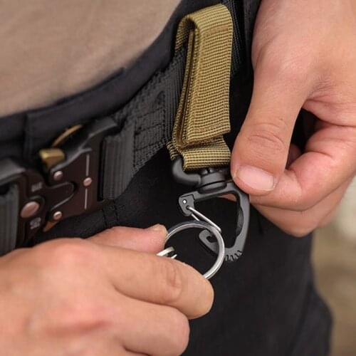 Outdoor Camping Hiking Tactical Nylon Ribbon Knapsack Keychain Triangle Backpack Waist Bag Fastener Hook Buckle