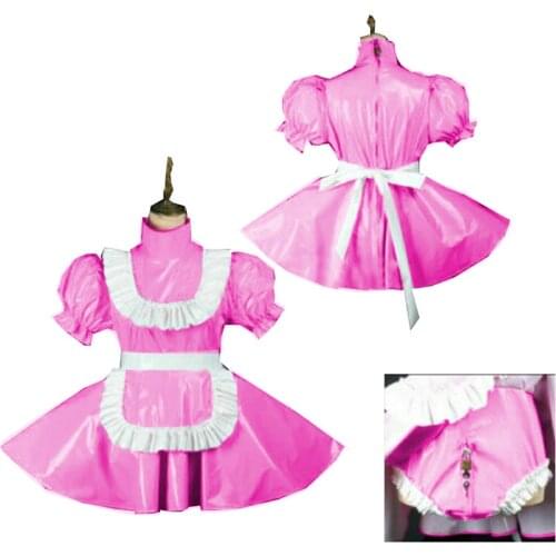 Plus Size Maid Dresses Lolita Style Sissy Dress Locable Sweet Dress Halloween Costume Contain With Pant S-7XL