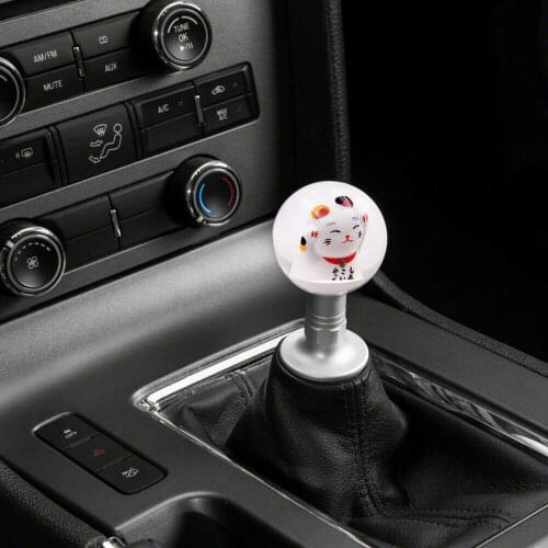 Jdm Cartoon Cat Round Ball Shift Knob Manual Gear Lever M8 M10 M12 Adapter Universal