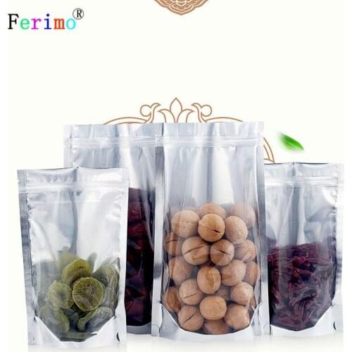 100pcs Aluminized yin-yang self-sealing bag aluminum foil bag dried fruit flower tea plastic transparent food bag gift bag