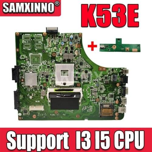 SAMXINNO NEW K53SD REV2.3 Laptop motherboard for ASUS K53E K53 A53E A53S X53S X53E P53 original mainboard Support I3 I5 CPU GMA
