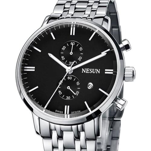 Nesun Mens Watches Luxury Brand Japan Import Quartz movement Watch Men Chronograph Wristwatches Waterproof reloj hombre N8601S1