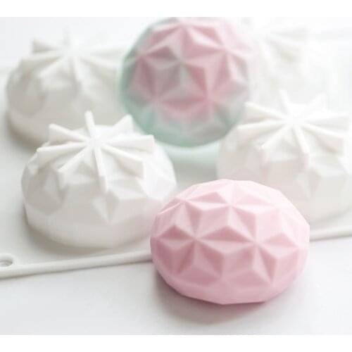 6 Cavity Diamond Silicone Cake 3D Chocolate Molds for Baking Dessert Ice Mould Moule Mousse DIY Pastry Decorating Tools