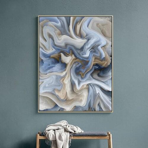 Modern Abstract Marble Textured Canvas Painting Unique Wall Art Pictures Poster and Prints for Living Room Interior Home Decor