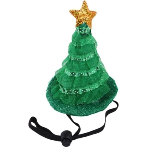 Pet Cat Dog Green Hat Christmas Tree Hat Halloween Spoof Cap Party Role Playing Props Party Costume Headwear For Pet Dog Cat