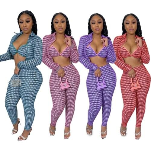 In Stock Women 2 Piece Set Clothing Women Coats Jackets Two Piece Set Fashion Fall Clothing Women Clothes Pant Sets Joggers